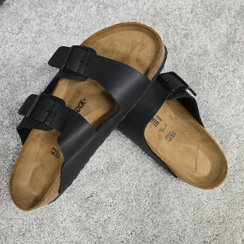 Birkenstock Arizona BS Black Birko-Flor Sandals Slide Men's Size US 10 EU 43 NEW